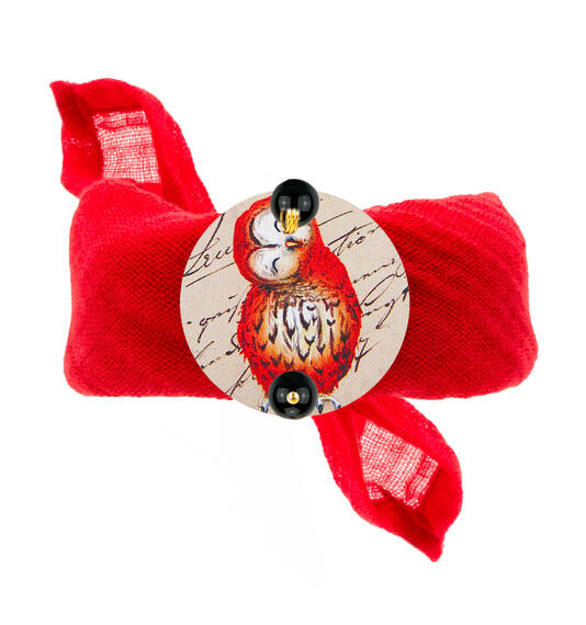 Bracciale Rosso Gufo Classico Rubino - Lebole Maison