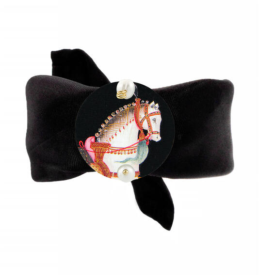 Bracciale Nero Cavallo Classico Perla - Lebole Maison