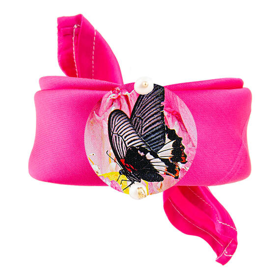 Bracciale Fucsia Farfalla Classico Perla - Lebole Maison