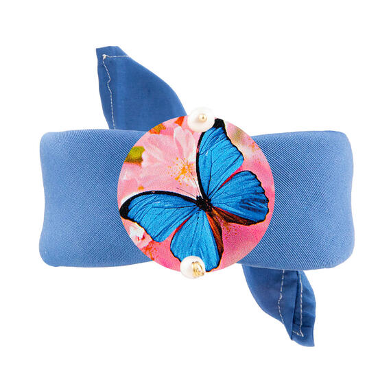 Bracciale Azzurro Farfalla Classico Perla - Lebole Maison