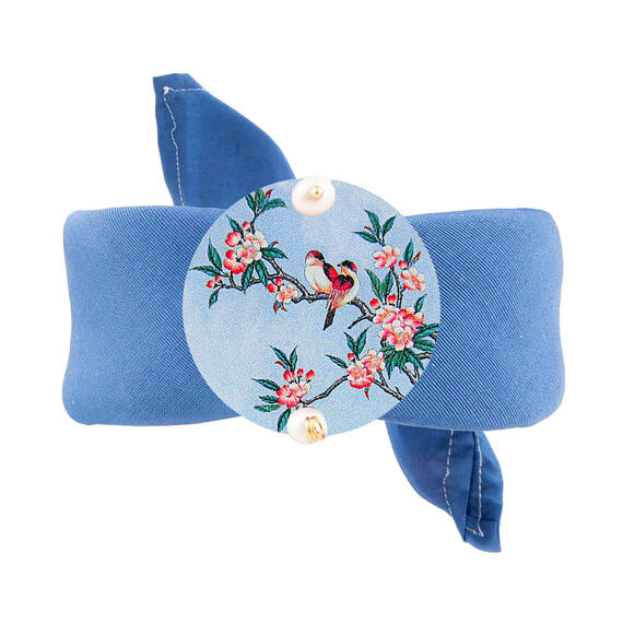 Bracciale Azzurro Ramo Fiori Classico Perla - Lebole Maison