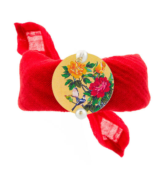 Bracciale Rosso Ramo Fiori Classico Perla - Lebole Maison