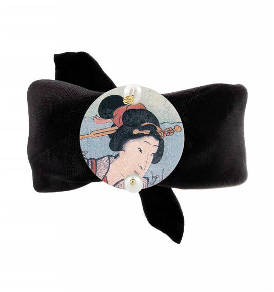 Bracciale Nero Samurai Classico Perla - Lebole Maison