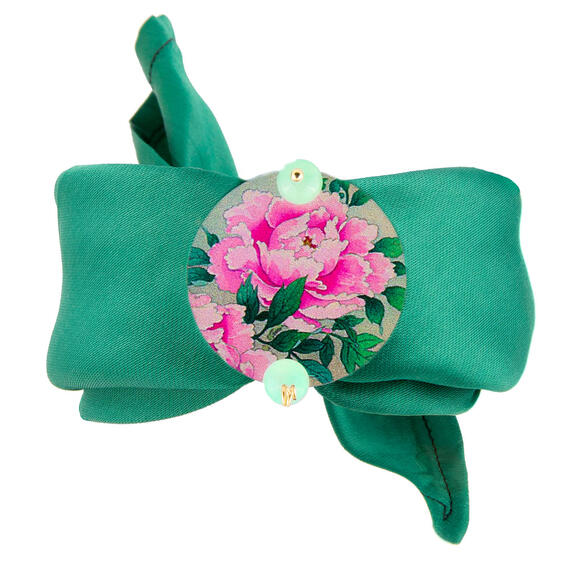 Bracciale Verde Fiore Rosa Piccolo Verde Giada - Lebole Maison