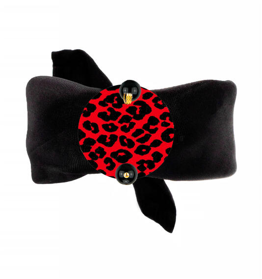 Bracciale Nero Maculato Rosso Piccolo Nero - Lebole Maison