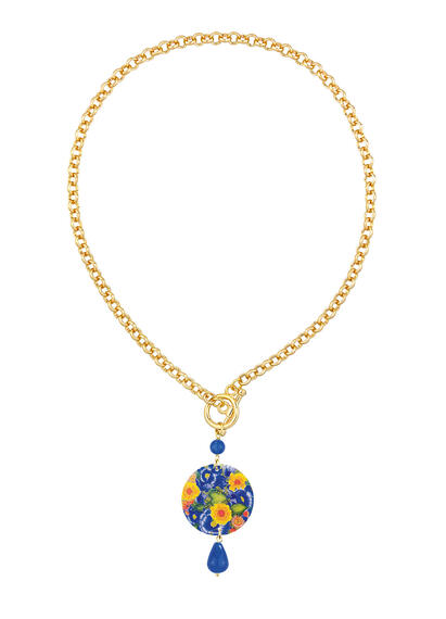 Collana Fiore Giallo Piccolo Blu - Lebole Maison