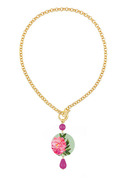 Collana Fiore Rosa Classico Fucsia - Lebole Maison