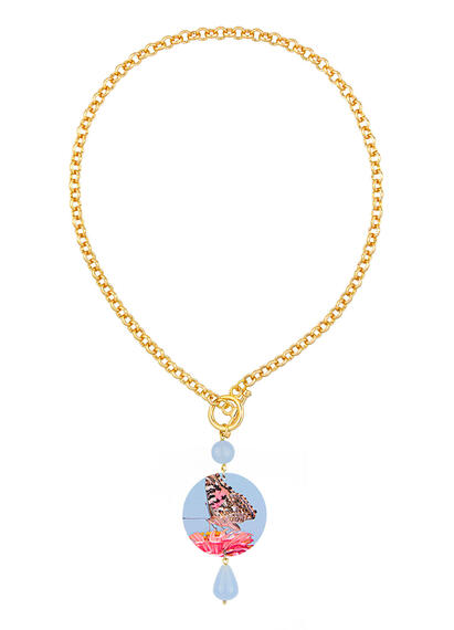Collana Farfalla Classico Celeste - Lebole Maison