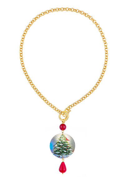 Classic Ruby Christmas Tree Necklace - Lebole Maison