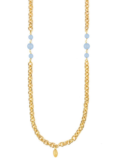 Lebolina Classic Necklace Branch Flowers Celeste - Lebole Maison