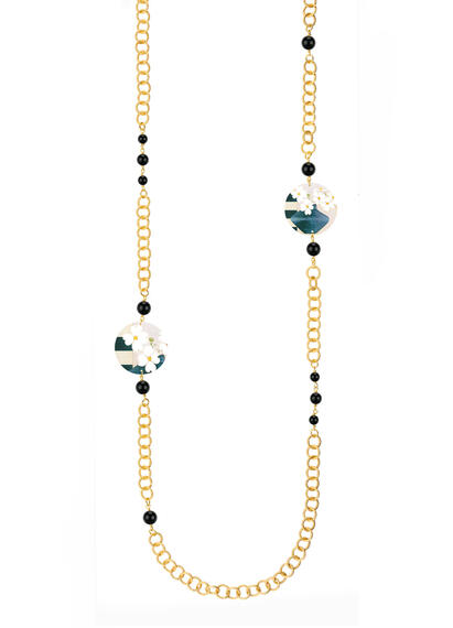 Collana Lebolina Classico Fiori Nero - Lebole Maison