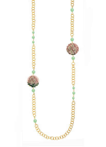 Collana Lebolina Classico Fiore Verde Giada - Lebole Maison