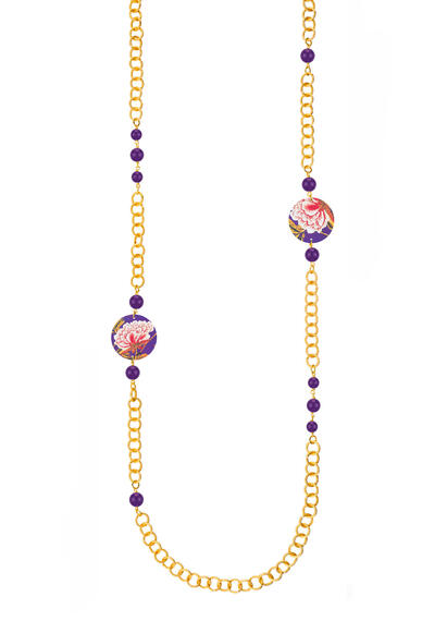 Collana Lebolina Piccolo Fiore Viola - Lebole Maison