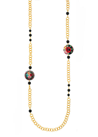 Collana Lebolina Piccolo Fiore Nero - Lebole Maison