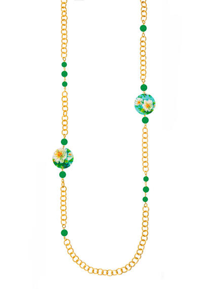 Collana Lebolina Piccolo Fiore Verde - Lebole Maison