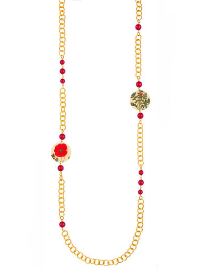Collana Lebolina Piccolo Fiore Rubino - Lebole Maison