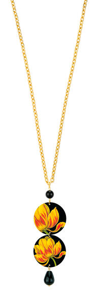 Collana Fiore Giallo Classico Nero - Lebole Maison