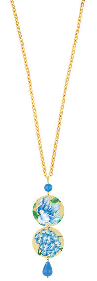 Collana Fiore Celeste Classico Azzurro - Lebole Maison