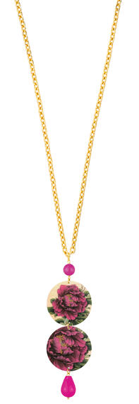 Collana Fiore Rosso Classico Fucsia - Lebole Maison