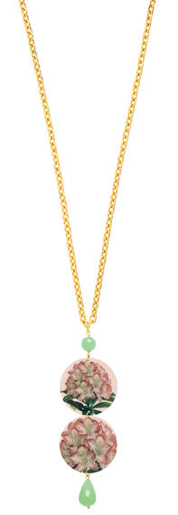 Collana Fiore Rosa Classico Verde Giada - Lebole Maison