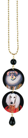 Dog Necklace Black Background Black - Lebole Maison