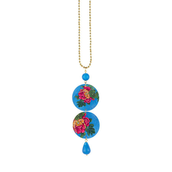 Light Blue Flowers Necklace - Lebole Maison