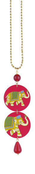 Ruby Elephant Necklace - Lebole Maison