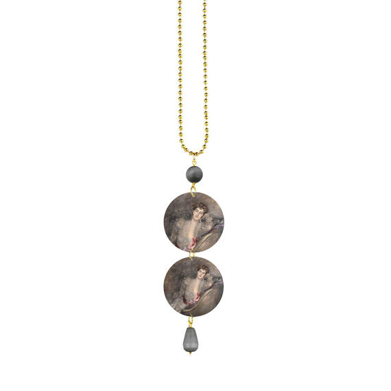 Giovanni Boldini Portrait Necklace Earrings Dark Grey - Lebole Maison