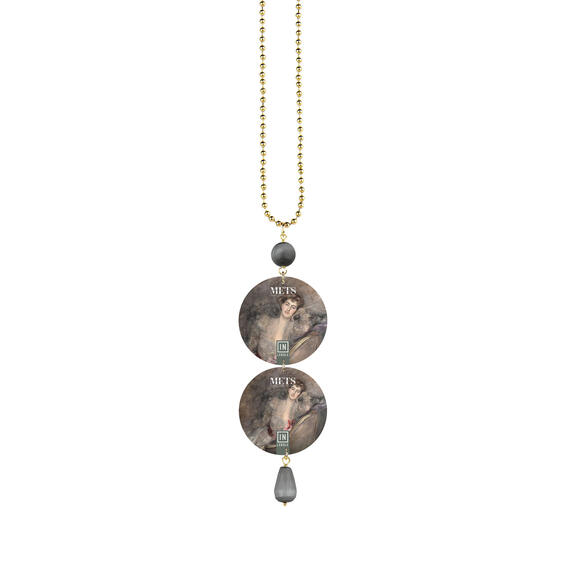 Giovanni Boldini Portrait Necklace Earrings Dark Grey - Lebole Maison