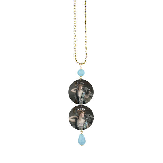 Giovanni Boldini Portrait Necklace Light Blue Shaded - Lebole Maison