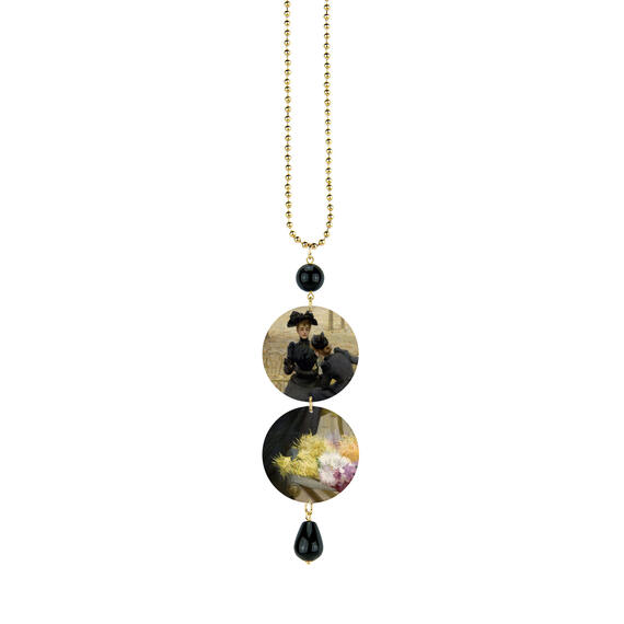 Vittorio Corcos Black Portrait Necklace - Lebole Maison