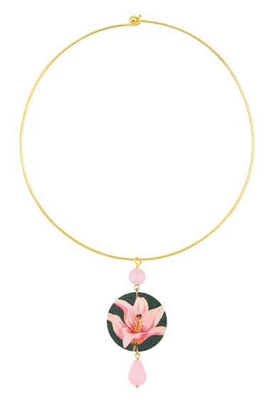 Collana Rigida Fiore Rosa Classico Rosa - Lebole Maison
