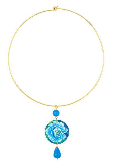 Collana Rigida Fiore Azzurro Classico Azzurro - Lebole Maison