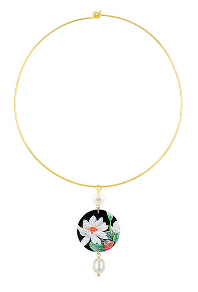 Collana Rigida Fiore Bianco Classico Perla - Lebole Maison