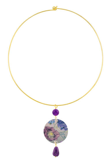 Collana Rigida Fiore Viola Classico Viola - Lebole Maison