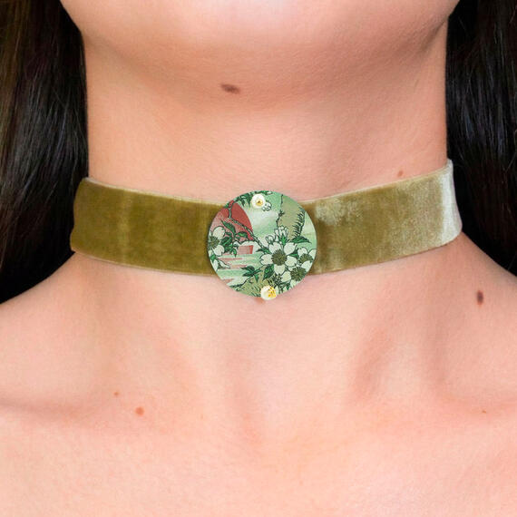Collarino Velluto Beige Monte Fuji Piccolo Perla - Lebole Maison