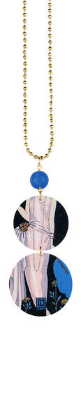 Women&#39;s Necklace With Black And Blue Background - Lebole Maison