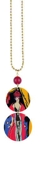 Women&#39;s Necklace With Ruby Red Background - Lebole Maison