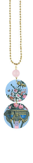 Collana Fiori Vaso Antico Azzurro Rosa - Lebole Maison