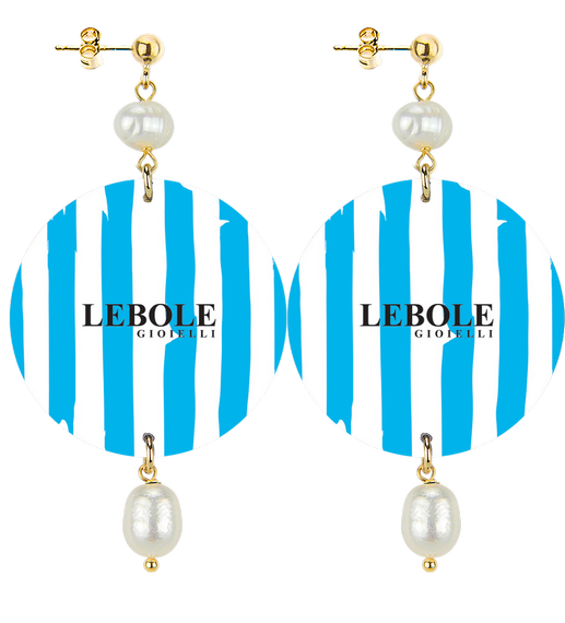 Earrings Great Pearl Blue Line - Lebole Maison