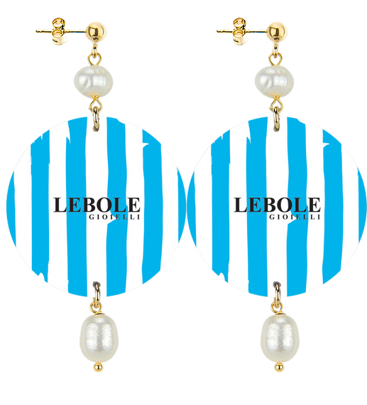Orecchini Riga Azzurra Grande Perla - Lebole Maison