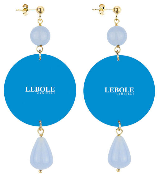 Butterfly Earrings Sky Blue Stone - Lebole Maison
