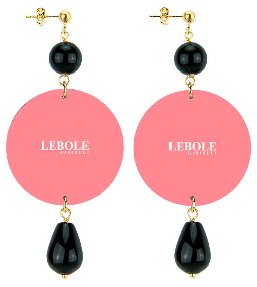 Classic Black Coral Statue Earrings - Lebole Maison
