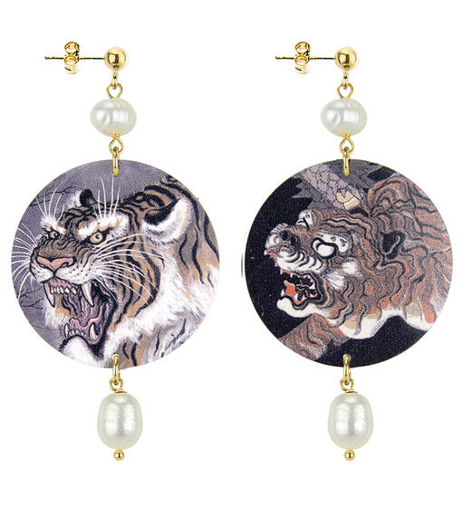 Orecchini Tigre Classico Perla - Lebole Maison