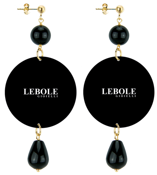 Earrings Cat Black Classic - Lebole Maison