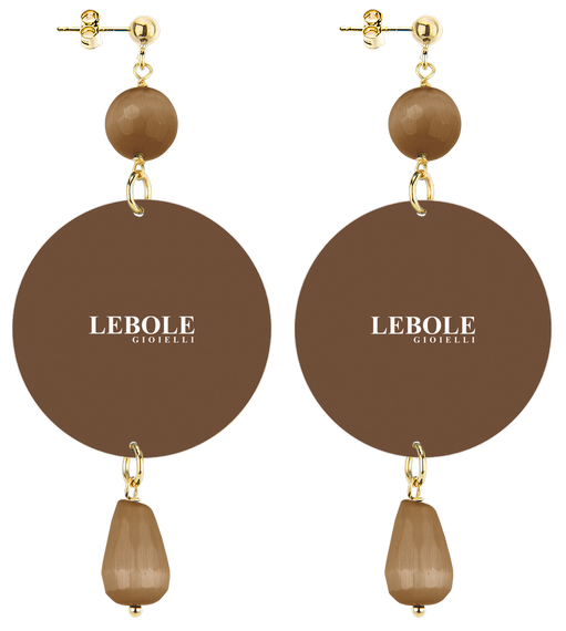 Orecchini Micromosaico Classico Marrone - Lebole Maison