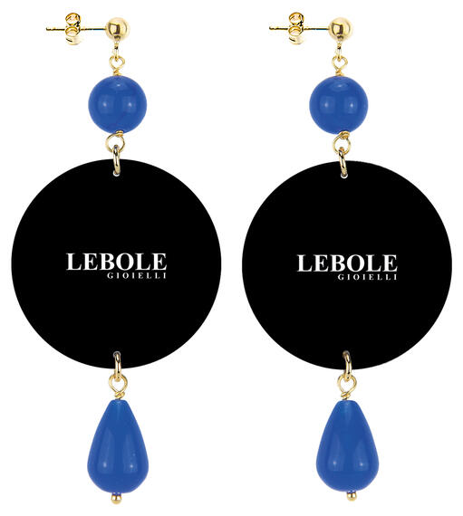 Earrings Crown Blue Classic - Lebole Maison