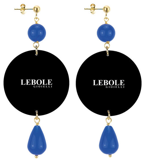 Orecchini Corona Classico Blu - Lebole Maison