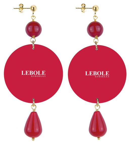 Orecchino Tessuto Fiori Classico Rubino - Lebole Maison