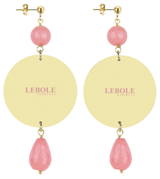 Earrings Flower Fabric Faded Pink Classic - Lebole Maison